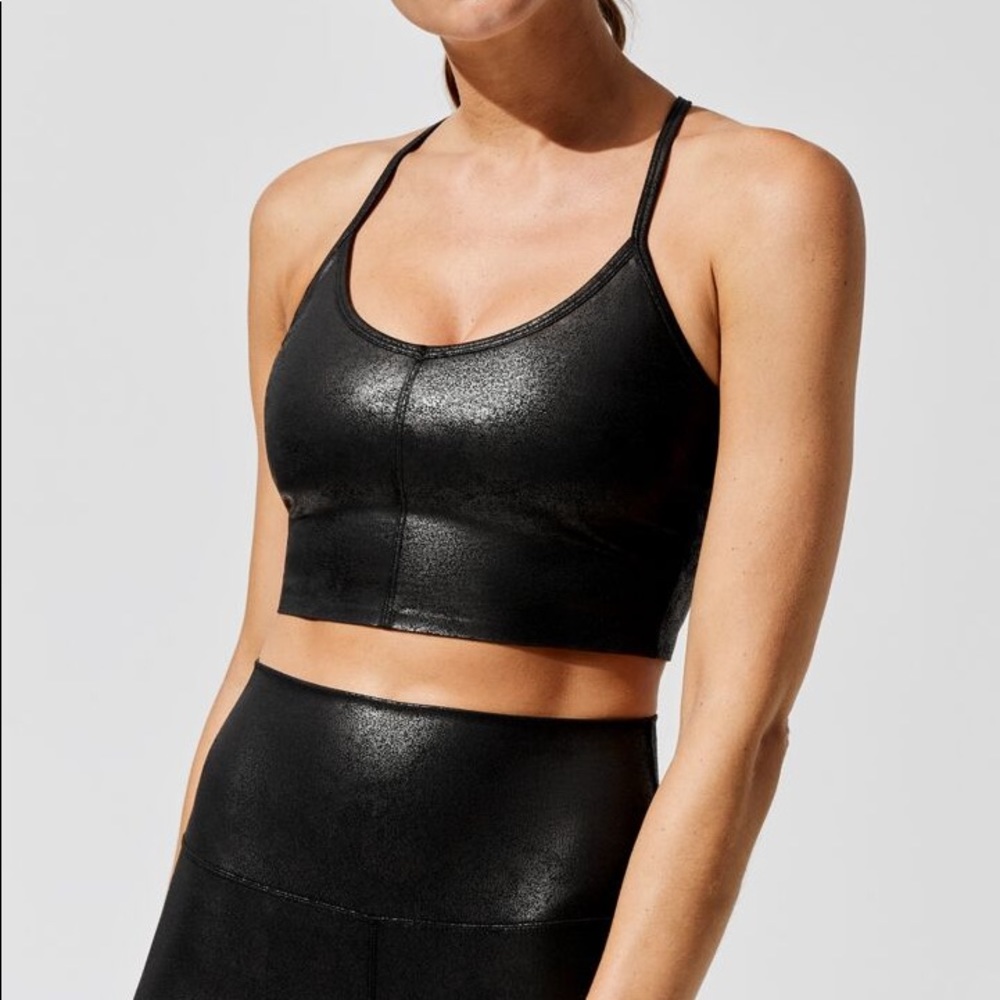LEATHERETTE LONGLINE BRA
